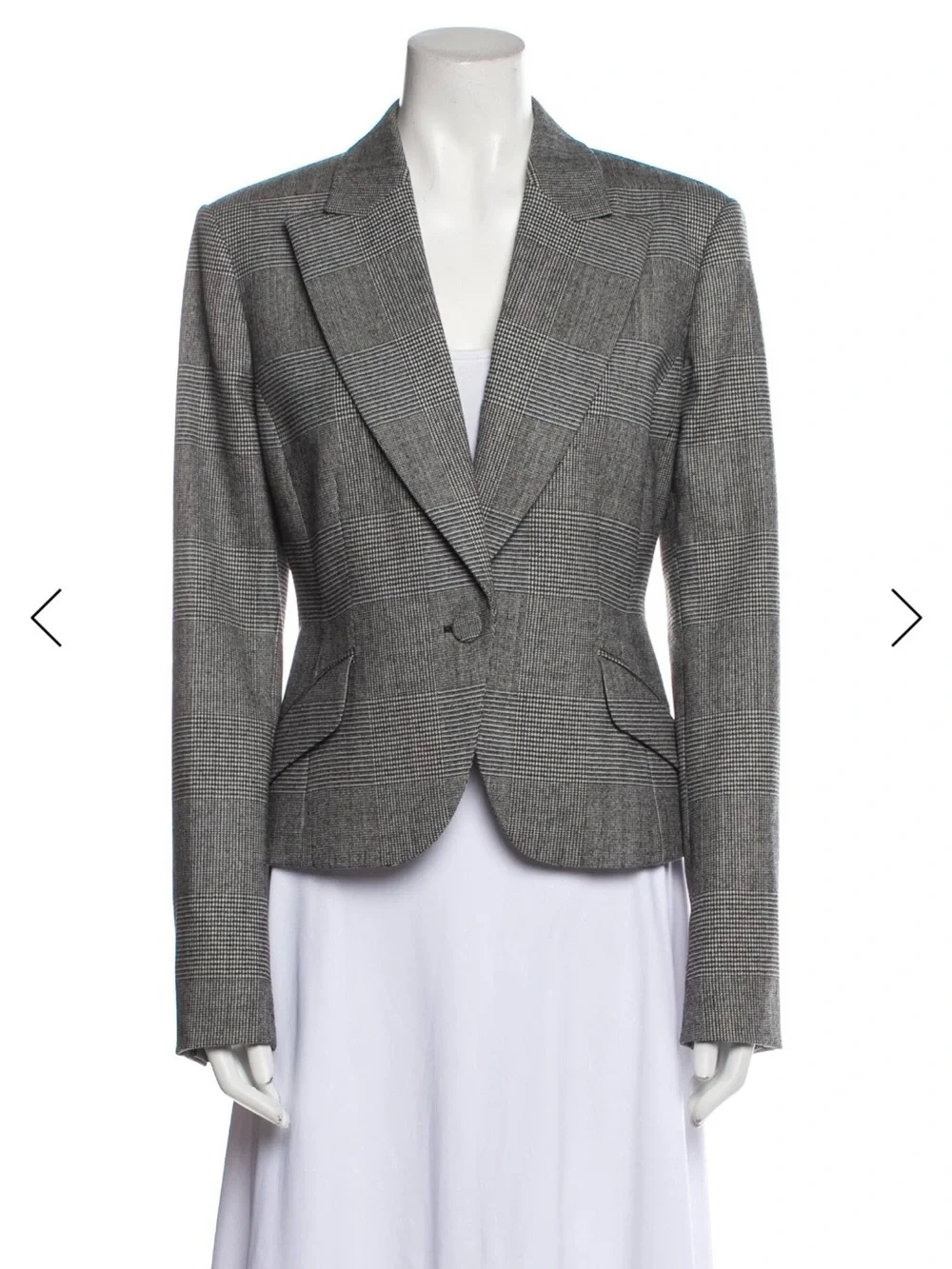 Altuzarra Gray Plaid Tailored Women's Blazer